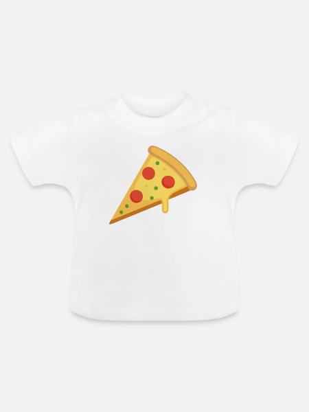 Pizzastück - Baby Bio-T-Shirt mit Rundhals - Weiß
