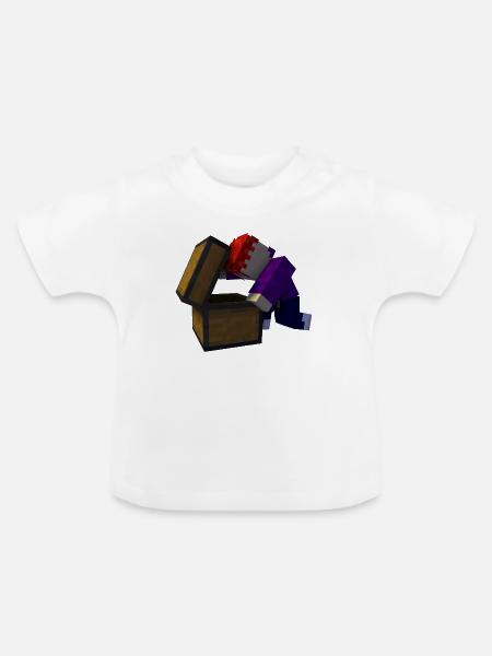 Voxel Schatztruhe Fundstück - Baby Bio-T-Shirt mit Rundhals - Weiß