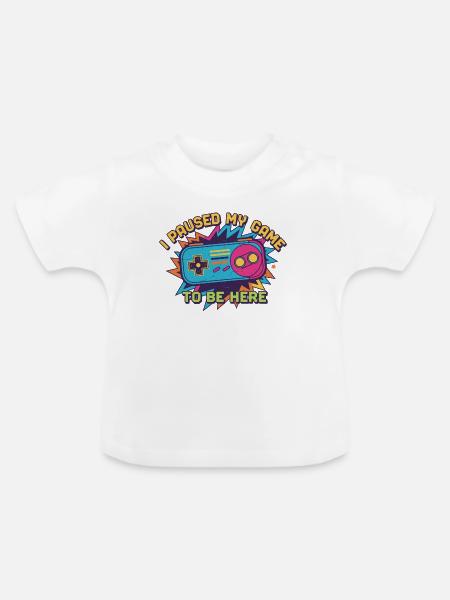 Retro Controller Meme Tee - Baby Bio-T-Shirt mit Rundhals - Weiß