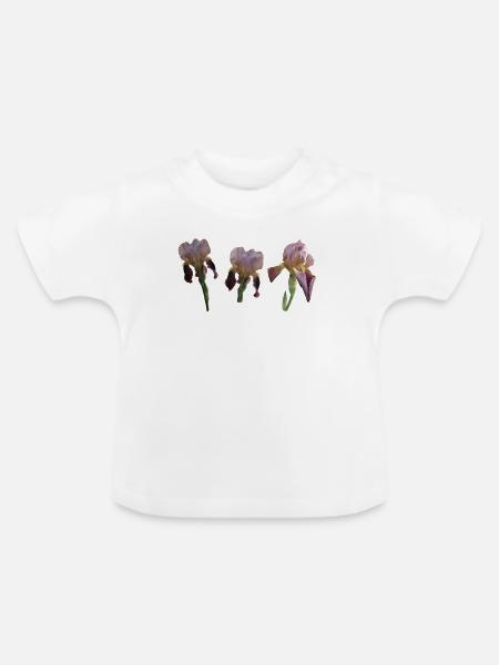 Schwertlilien - Baby Bio-T-Shirt mit Rundhals - Weiß