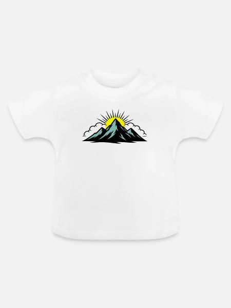 Berge Wolken Gipfel - Baby Bio-T-Shirt mit Rundhals - Weiß