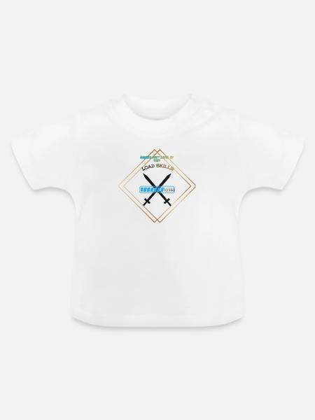 Gamer Load Skills  - Baby Bio-T-Shirt mit Rundhals - Weiß