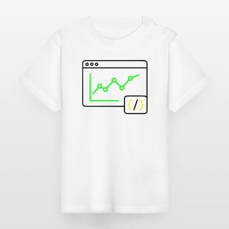 Web Analyse Chart Coding Browser Vektor Baby Bio-T-Shirt mit Rundhals