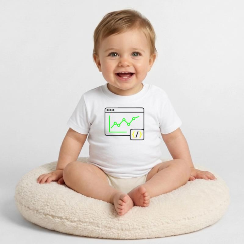 Web Analyse Chart Coding Browser Vektor Baby Bio-T-Shirt mit Rundhals