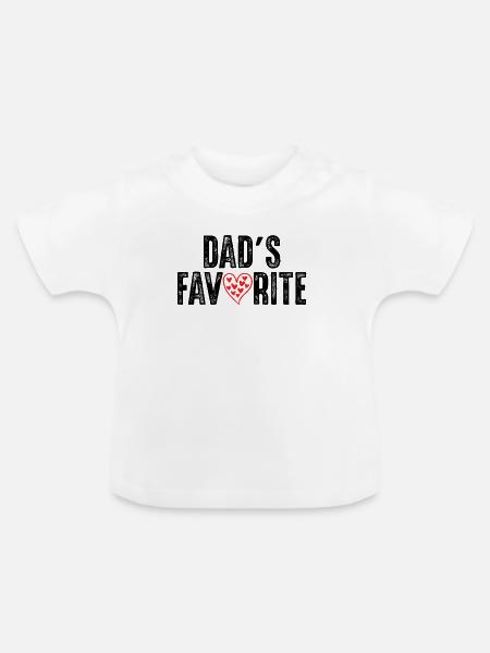 Papas_lieblings_kind_ - Baby Bio-T-Shirt mit Rundhals - Weiß