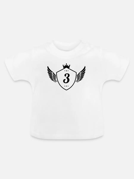3 Wappen - Baby Bio-T-Shirt mit Rundhals - Weiß