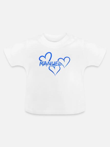 Manuel Manuel - Baby Bio-T-Shirt mit Rundhals - Weiß
