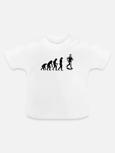 Minimalistisches Running Motiv - Baby Bio-T-Shirt mit Rundhals - Weiß