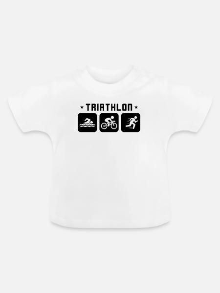 Triathlon Sport - Baby Bio-T-Shirt mit Rundhals - Weiß