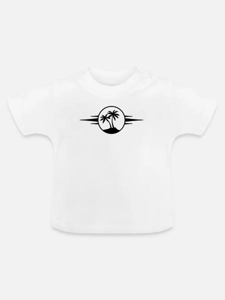 Insel Palmen Symbol - Baby Bio-T-Shirt mit Rundhals - Weiß
