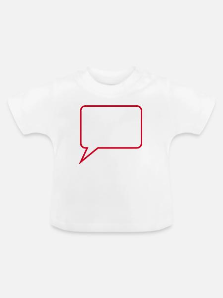 Sprechblase_Comic_rot2 - Baby Bio-T-Shirt mit Rundhals - Weiß