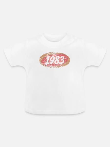 1983 - Baby Bio-T-Shirt mit Rundhals - Weiß