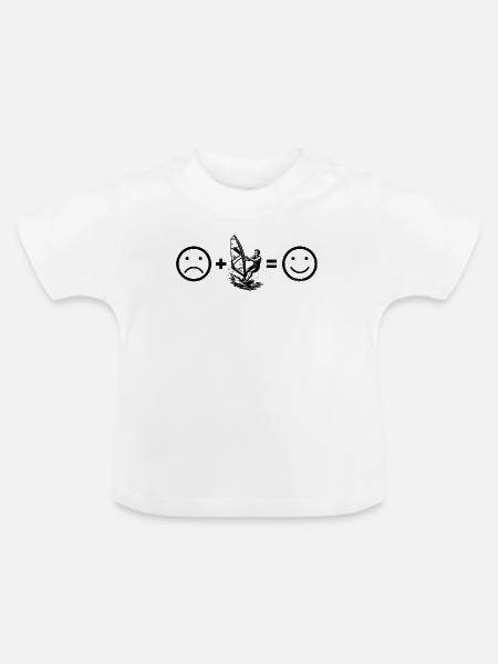 Direkte Windsurfing Aussage - Baby Bio-T-Shirt mit Rundhals - Weiß