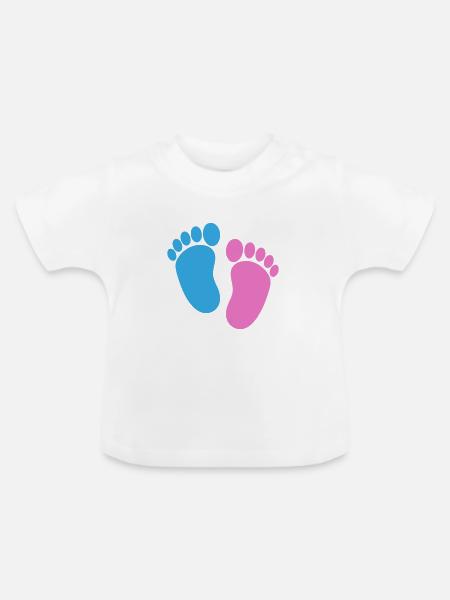 Babyfüße - Baby Bio-T-Shirt mit Rundhals - Weiß