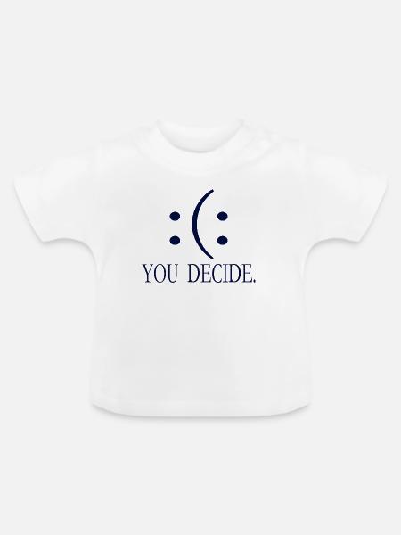 Fröhlich und Traurig - Baby Bio-T-Shirt mit Rundhals - Weiß