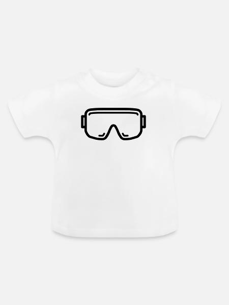 Schutzbrille - Baby Bio-T-Shirt mit Rundhals - Weiß