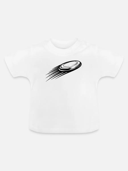 Wurfscheibe Bewegung Schwarz Symbol - Baby Bio-T-Shirt mit Rundhals - Weiß