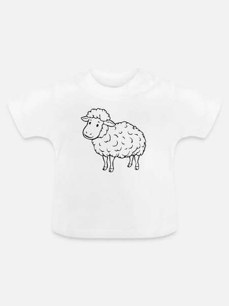 Schaf Schäfchen Lamm - Baby Bio-T-Shirt mit Rundhals - Weiß