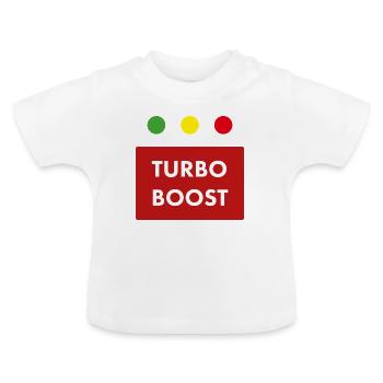 Texte rétro du turbo boost - T-shirt bio col rond Bébé - blanc - Devant