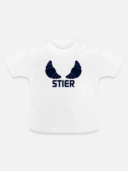 Sternzeichen Stier Croissants - Baby Bio-T-Shirt mit Rundhals - Weiß