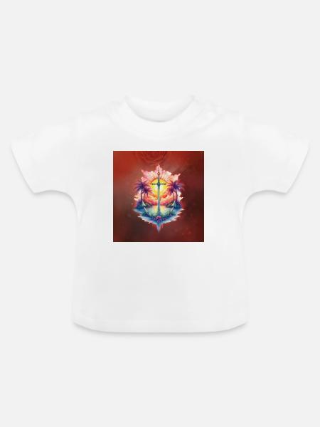 Solaranker im tropischen Paradies - Baby Bio-T-Shirt mit Rundhals - Weiß