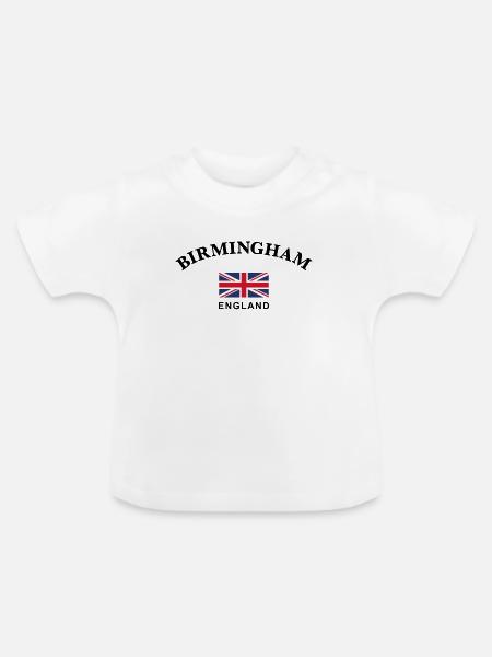 Birmingham, England - Baby Bio-T-Shirt mit Rundhals - Weiß