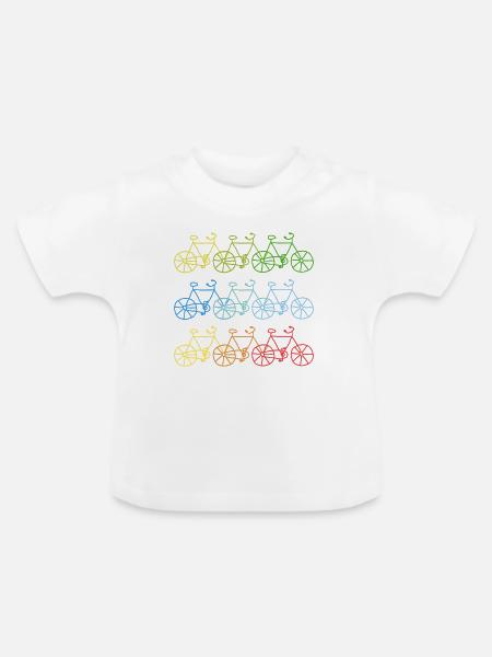 Bunte Fahrräder Fahrrad Geschenk - Baby Bio-T-Shirt mit Rundhals - Weiß