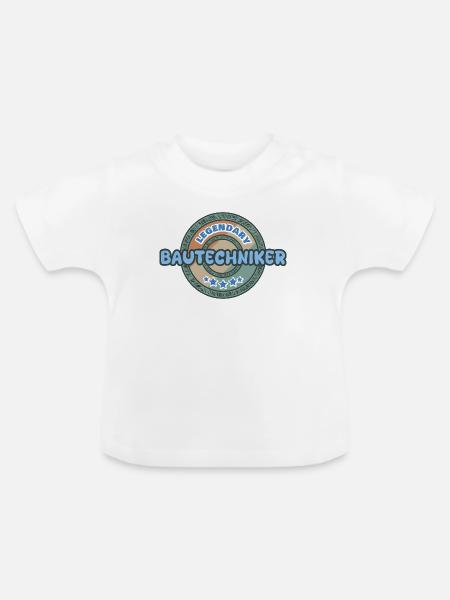 Geschenkidee Bautechniker - Baby Bio-T-Shirt mit Rundhals - Weiß