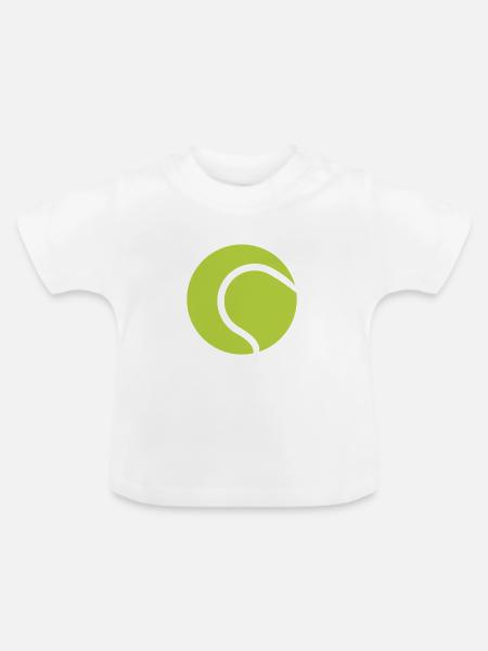 Tennisball - Baby Bio-T-Shirt mit Rundhals - Weiß