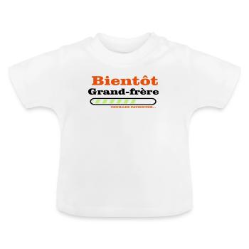 Bientôt grand frere - T-shirt bio col rond Bébé - blanc - Devant