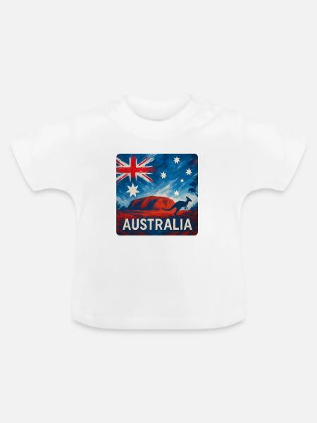 Australien Reise Design - Baby Bio-T-Shirt mit Rundhals - Weiß