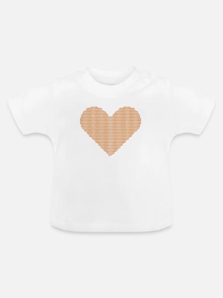 Pointillistisches Herzmosaik - Baby Bio-T-Shirt mit Rundhals - Weiß