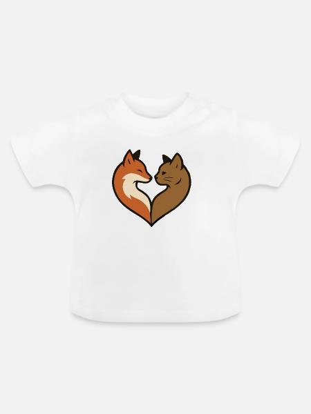 Tierherzform - Baby Bio-T-Shirt mit Rundhals - Weiß