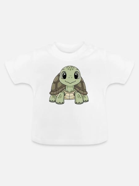 Schildkröte der Sterne Cartoon - Baby Bio-T-Shirt mit Rundhals - Weiß