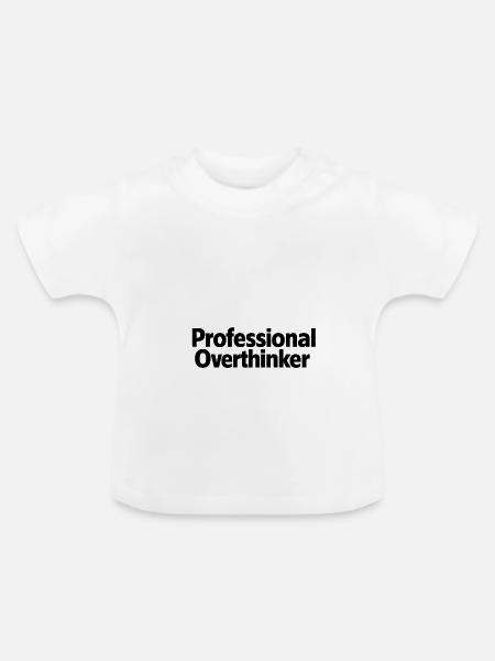Professional Overthinker Minimalist - Baby Bio-T-Shirt mit Rundhals - Weiß