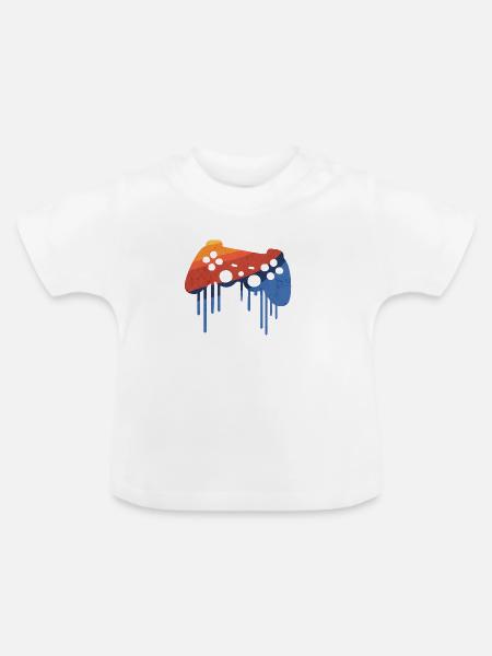 gamer retro - Baby Bio-T-Shirt mit Rundhals - Weiß