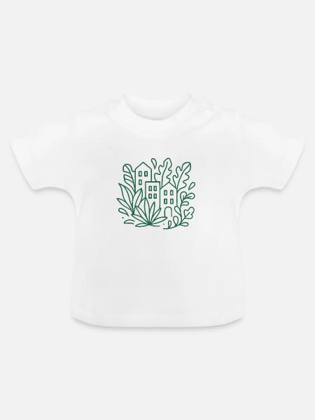 Urbane Linienstadtgärten - Baby Bio-T-Shirt mit Rundhals - Weiß