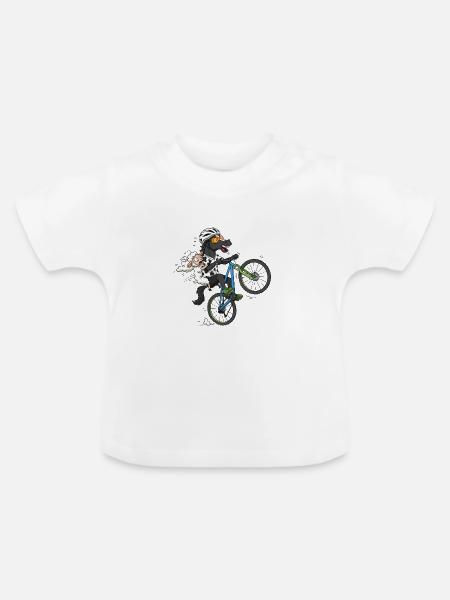 Menorca Crazy Bike T-Shirt - Baby Bio-T-Shirt mit Rundhals - Weiß
