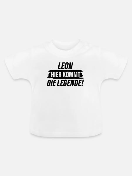 Leon hier kommt die Legende - Baby Bio-T-Shirt mit Rundhals - Weiß