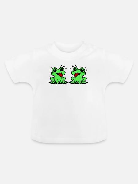 Kröte paar Frosch - Baby Bio-T-Shirt mit Rundhals - Weiß