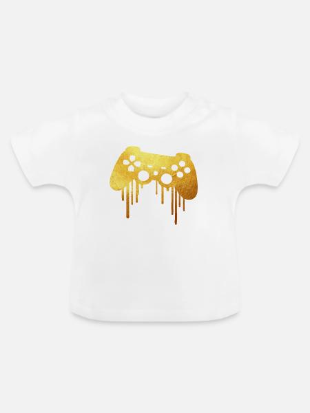 Gold player gamer - Baby Bio-T-Shirt mit Rundhals - Weiß
