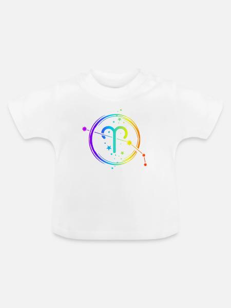 Widder-Horoskop, Tierkreiszeichen und Astrologie - Baby Bio-T-Shirt mit Rundhals - Weiß
