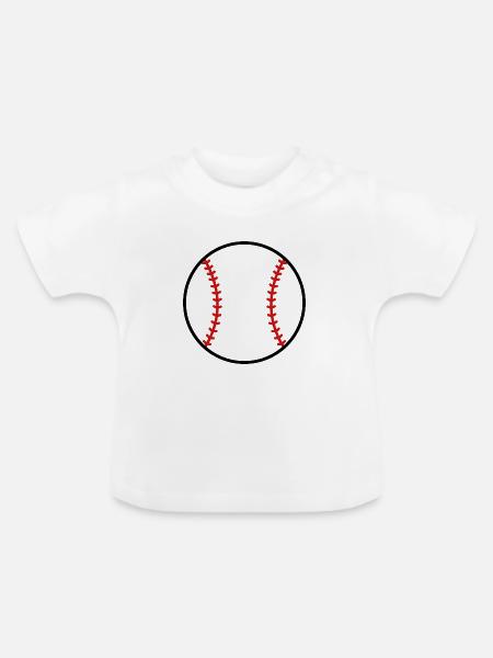 Baseball - Baby Bio-T-Shirt mit Rundhals - Weiß