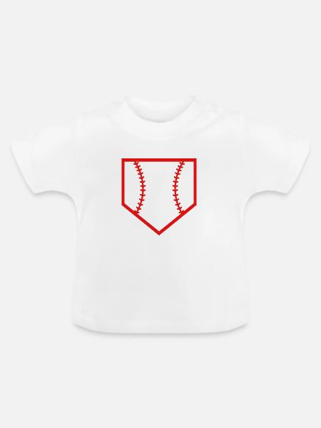 Baseball-Homeplate - Baby Bio-T-Shirt mit Rundhals - Weiß