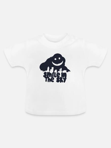 Smile in the sky - Baby Bio-T-Shirt mit Rundhals - Weiß