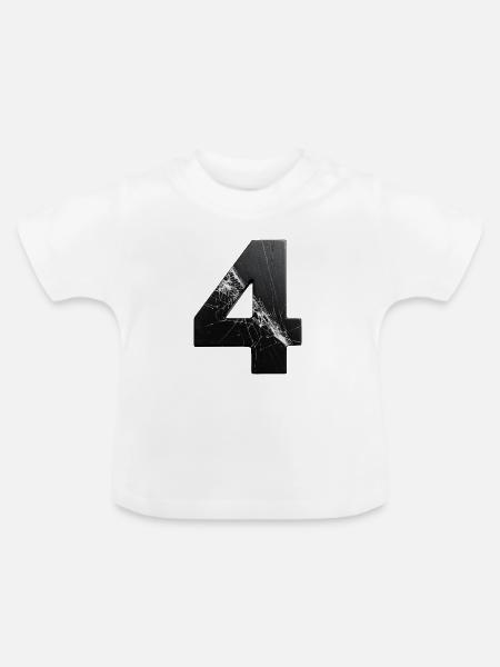 Zerbrochene Vier Muster - Baby Bio-T-Shirt mit Rundhals - Weiß