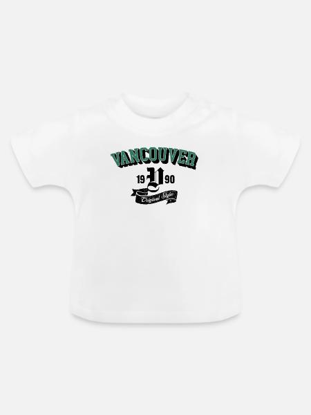 Vancouver Original Style Bogen-Tee - Baby Bio-T-Shirt mit Rundhals - Weiß