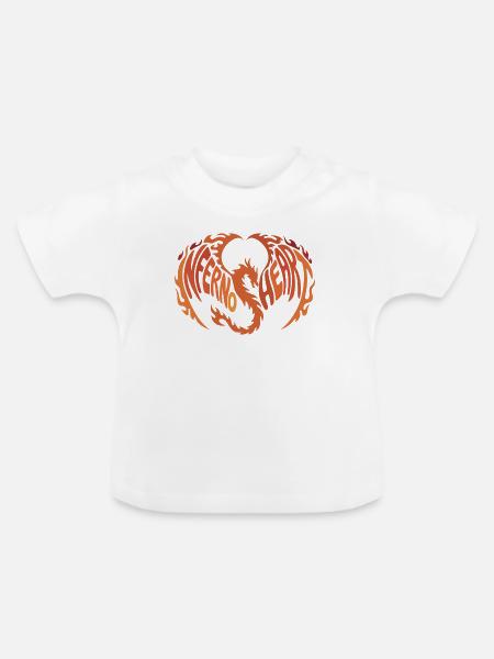 Inferno Herz Flammen-Design - Baby Bio-T-Shirt mit Rundhals - Weiß