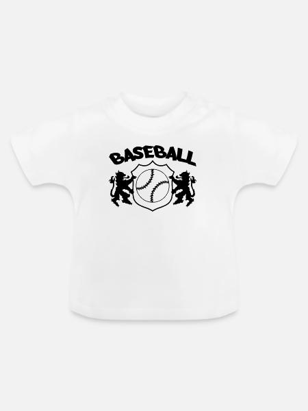 Baseball Logo - Baby Bio-T-Shirt mit Rundhals - Weiß