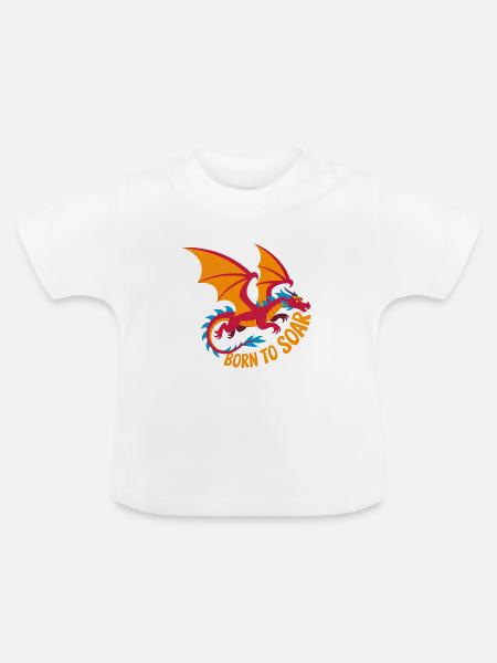 Geboren zum Abheben: Drachenflug - Baby Bio-T-Shirt mit Rundhals - Weiß